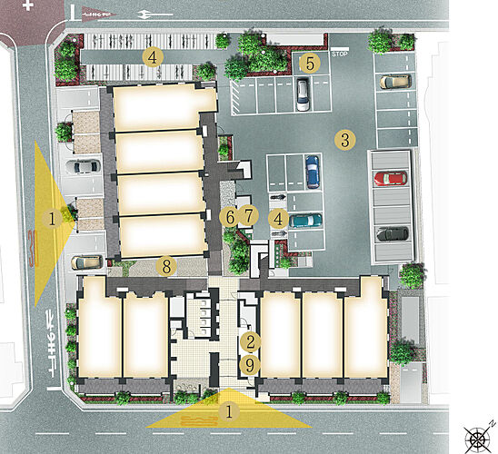 ハイムスイート新狭山 敷地配置図