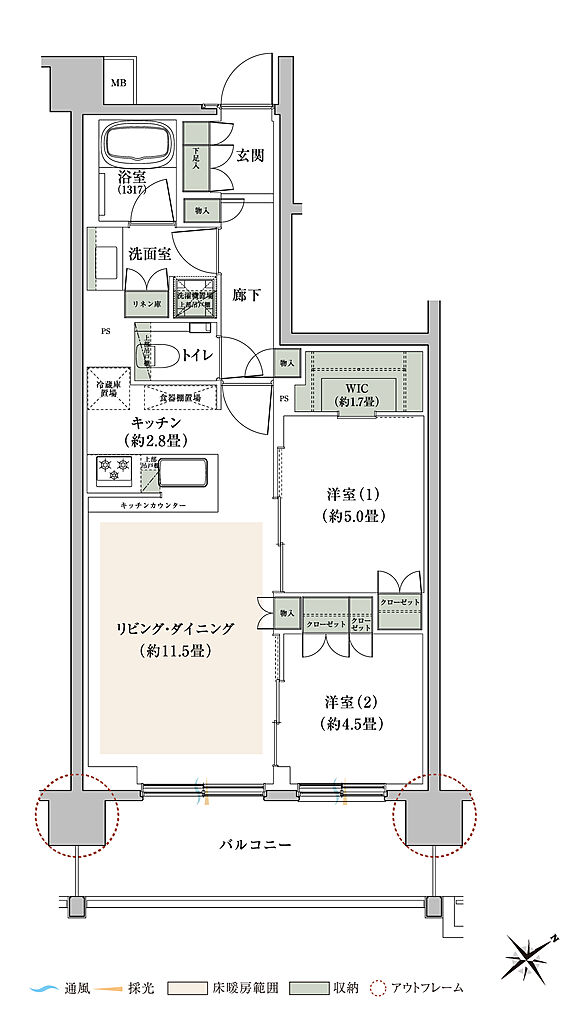 プライム横浜 間取り H-E