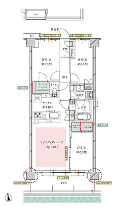 オーベル新松戸レジデンス 間取り Kt