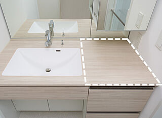 オーベルグランディオ川崎久地ヒルズ タオルなどの仮置きスペース