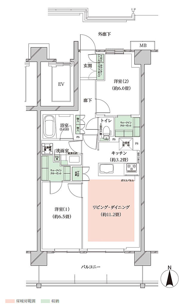 オーベルグランディオ川崎久地ヒルズ 間取り C-f