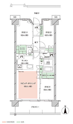 オーベルグランディオ川崎久地ヒルズ 間取り C-g