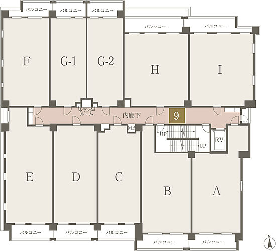 オーベルアーバンツ東武練馬 基準階平面図