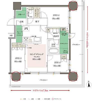 オーベル六町レジデンス 間取り D
