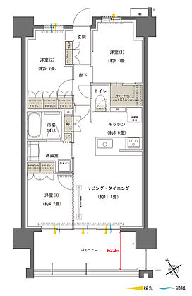 ブランシエラ国分中央 間取り B