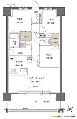 ブランシエラ国分中央 間取り D