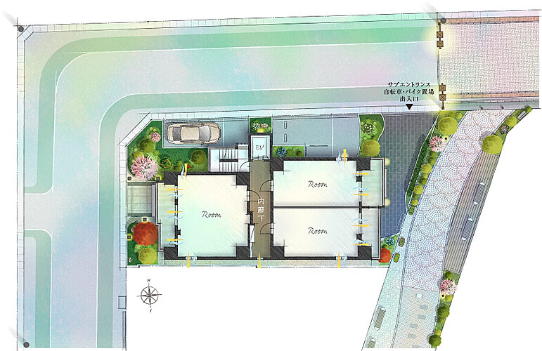 グローベル草加 ザ・プレミア 基準階平面イラスト