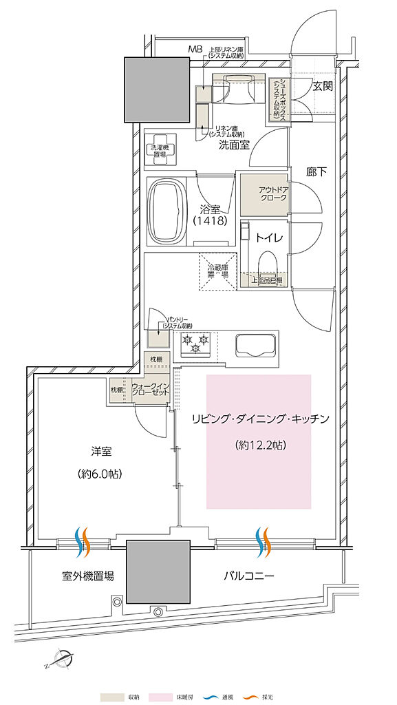 エスコンフィールドタワー 間取り J