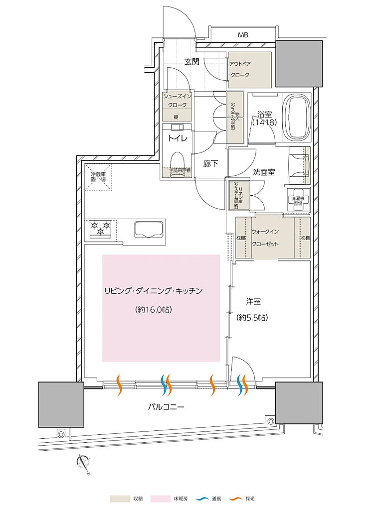 エスコンフィールドタワー 間取り B