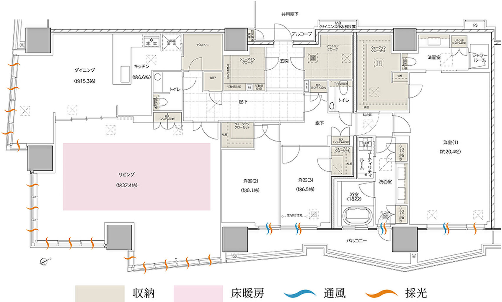 エスコンフィールドタワー 間取り PH
