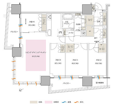 エスコンフィールドタワー 間取り F