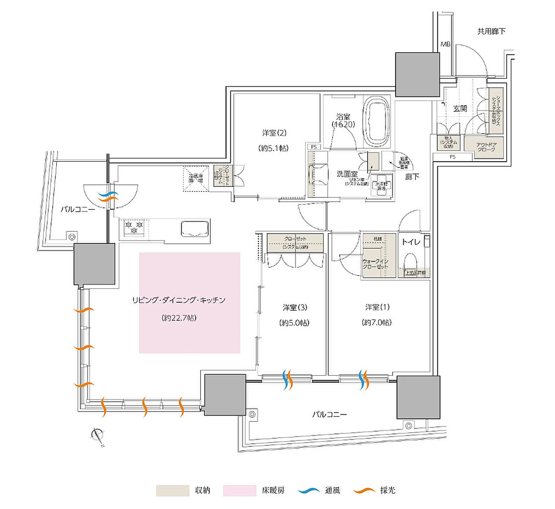 エスコンフィールドタワー 間取り C