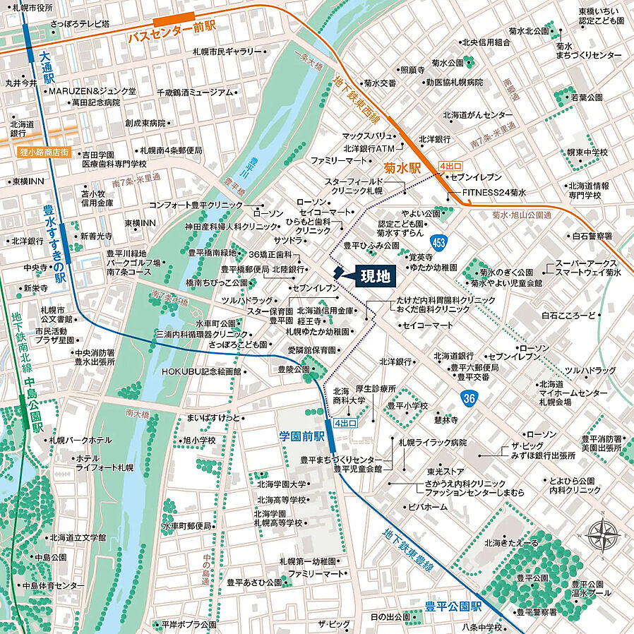 ブランシエラ豊平三条：モデルルーム地図