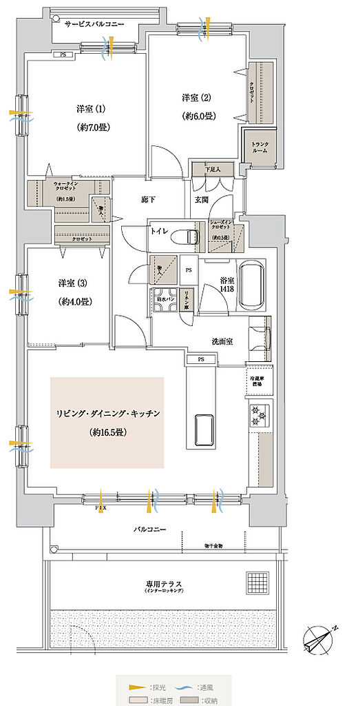 ブランシエラ東札幌サンリヤン 間取り Ag
