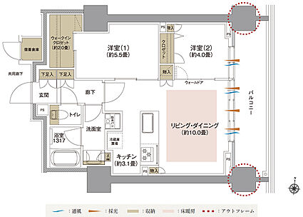 ブランシエラ札幌発寒 間取り F