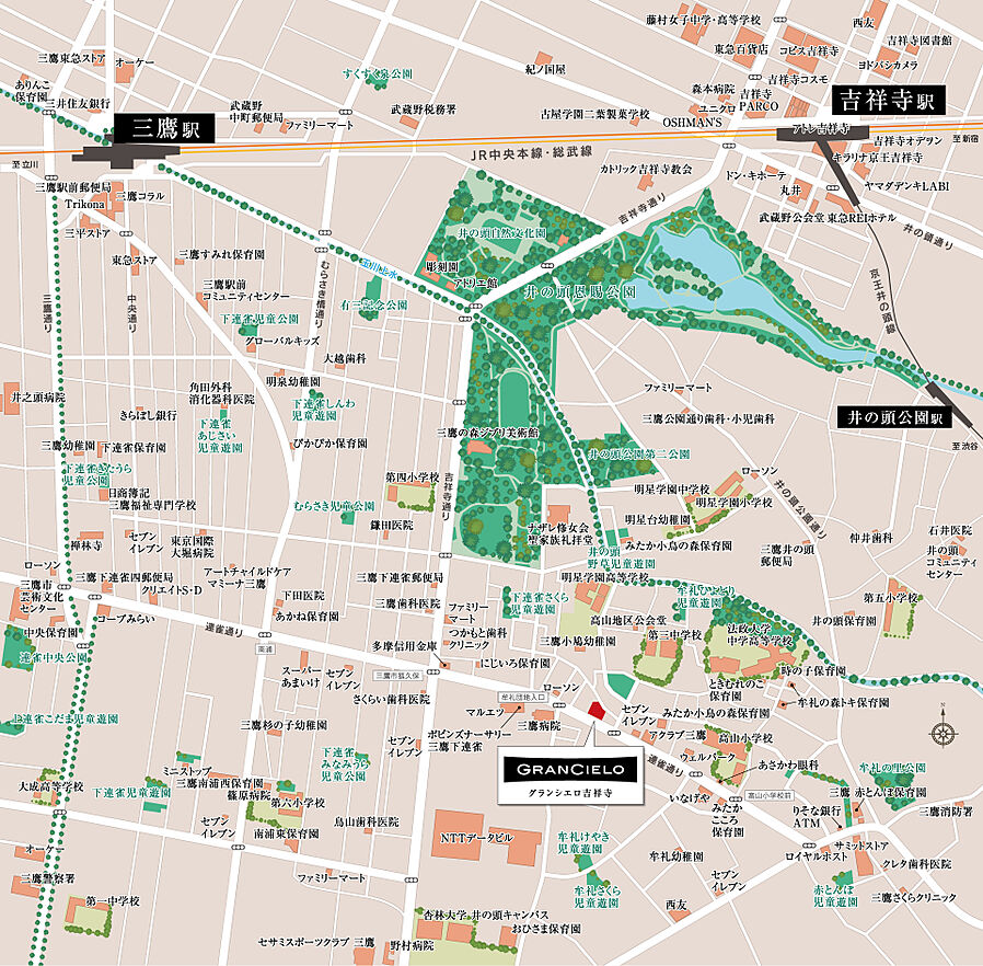 グランシエロ吉祥寺：案内図