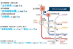 グランドパレス上小田井 アクセス図
