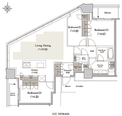 シエリアタワー南麻布 間取り F