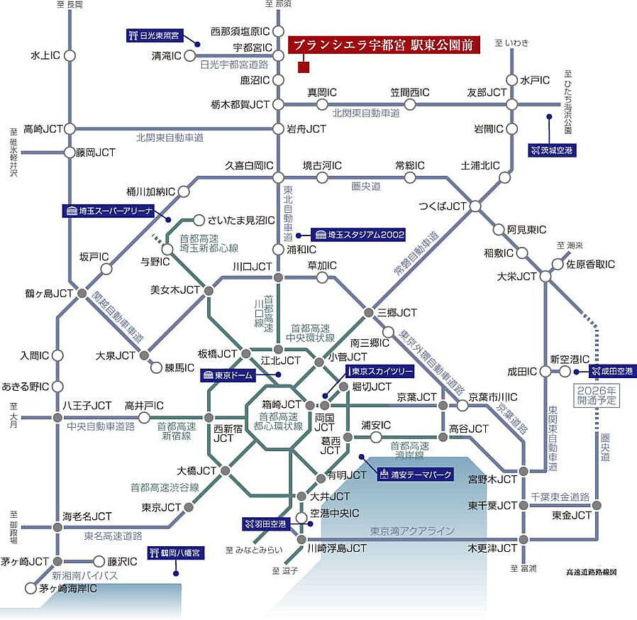 ブランシエラ宇都宮 駅東公園前：交通図