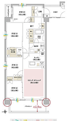 ブランシエラ武蔵中原 間取り A