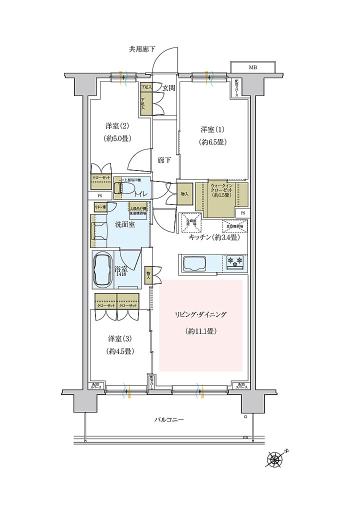 グレーシア南万騎が原マークス 間取り C1