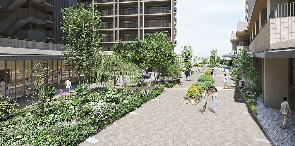 京王多摩川ハモンズ 外構完成予想CG