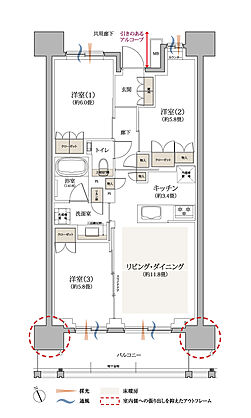 京王多摩川ハモンズ 間取り S2´