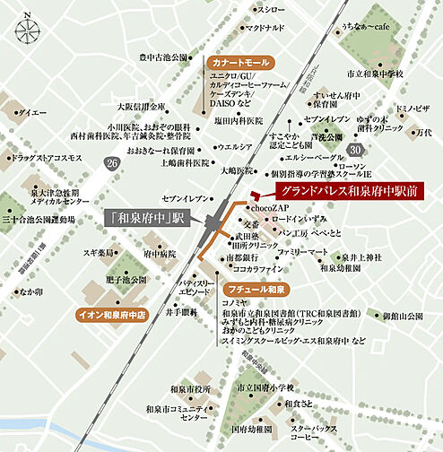グランドパレス和泉府中駅前 現地案内図