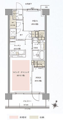 リビオシティ船橋北習志野ミッドレジデンス 間取り N61A