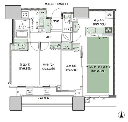 シティタワー大阪本町 間取り S-75E