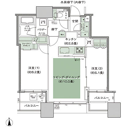 シティタワー大阪本町 間取り S-55E