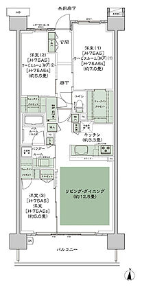 シティハウス小金井公園 間取り H-75A5