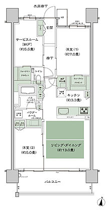 シティハウス堤通雨宮町 間取り L-標準
