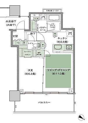 ベイシティタワーズ神戸 WEST 間取り W-50A
