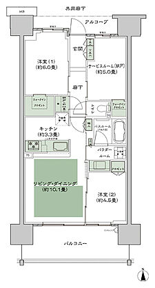 シティテラス高井田 間取り B4-標準