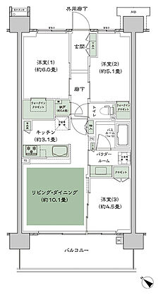 シティテラス稲毛海岸 間取り C-C'5