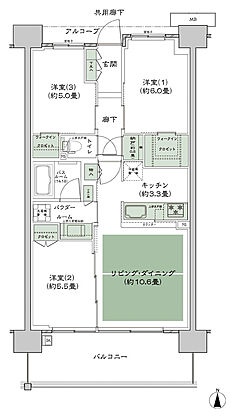 シティテラス若江岩田 間取り B-D1’-標準