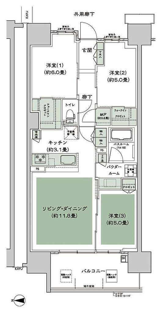 シティハウス八千代緑が丘 間取り C-B2
