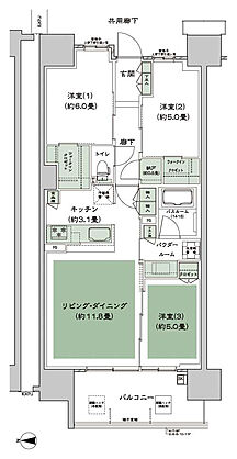 シティハウス八千代緑が丘 間取り C-B2