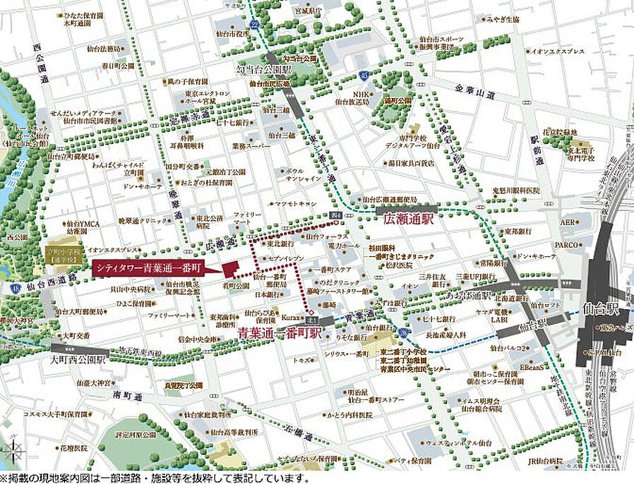 シティタワー青葉通一番町：案内図