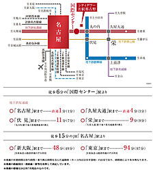 シティタワー名駅那古野 アクセス図