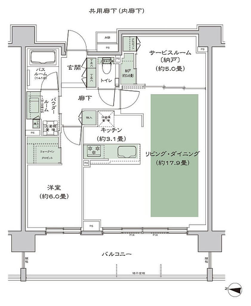 シティテラス宮ケ丘 間取り B2_LD拡大