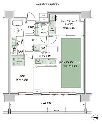 シティテラス宮ケ丘 間取り B2_LD拡大