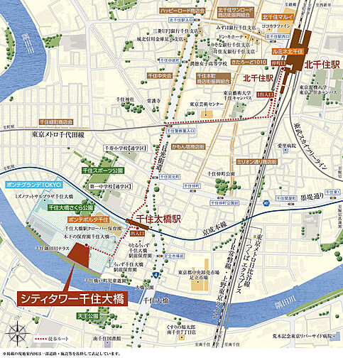 シティタワー千住大橋 現地案内図