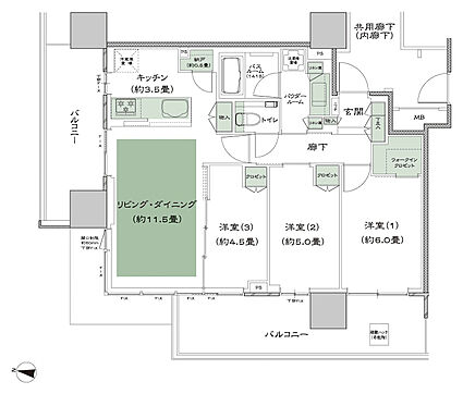シティタワーズ板橋大山サウスタワー 間取り S-M