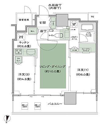 シティタワーズ板橋大山サウスタワー 間取り S-F’