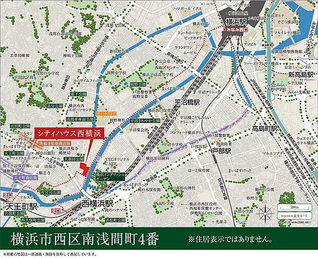 シティハウス西横浜 現地案内図