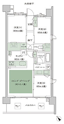 シティハウス西横浜 間取り E