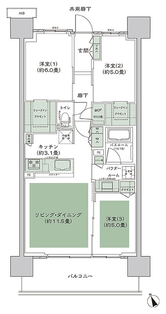 シティテラス多摩川 間取り G-B4