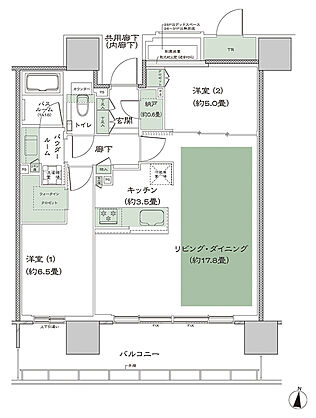 シティタワー綾瀬 間取り F-LD拡大